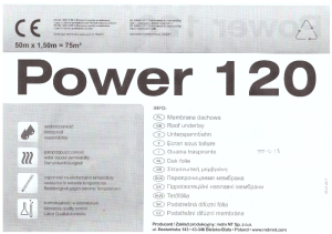 MEMBRANA DACHOWA VENTIA POWER 120g/m2-(75m2-rolka)